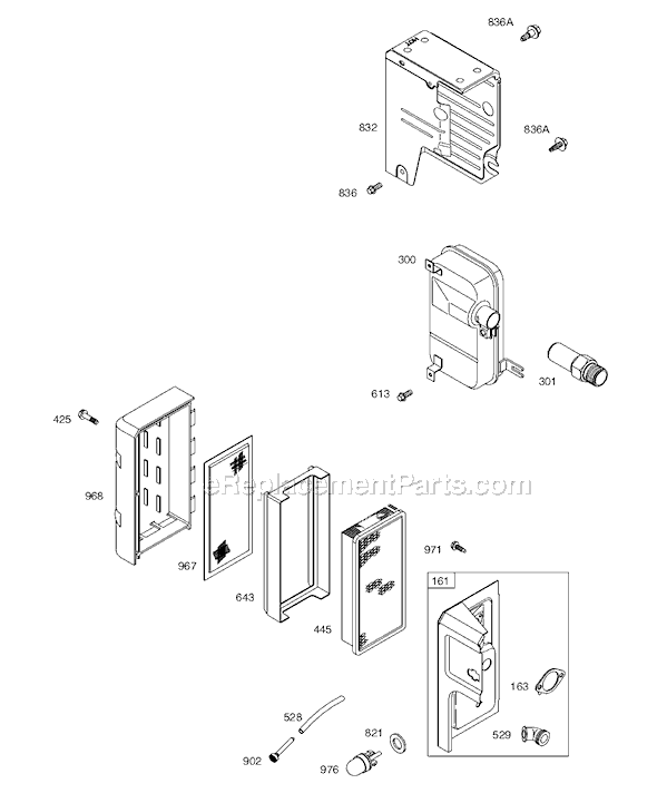 Page E Diagram and Parts List for 9K400SERIES  Briggs and Stratton Engine